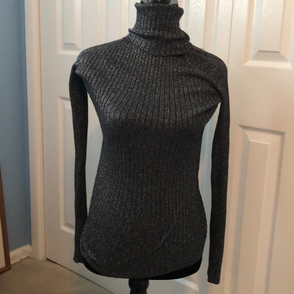 INC Metallic turtleneck